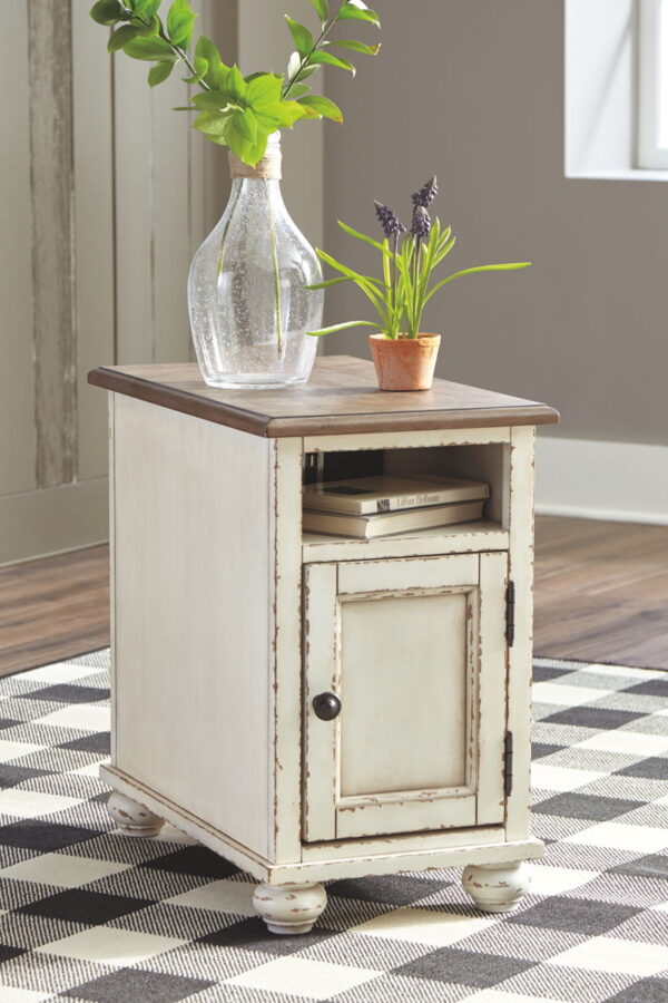 Realyn - White / Brown - Chair Side End Table - AC / USB - Image 4