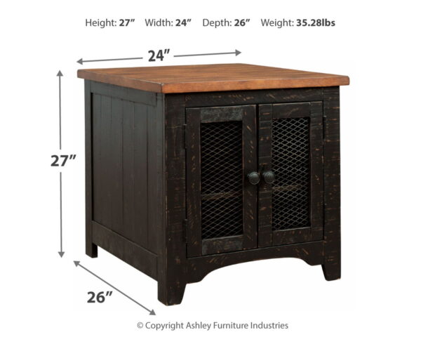 Valebeck - Black / Brown - Rectangular End Table - Image 2