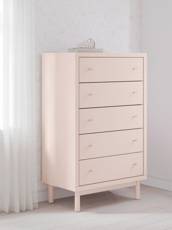 Wistenpine - Blush - Five Drawer Chest - Image 4