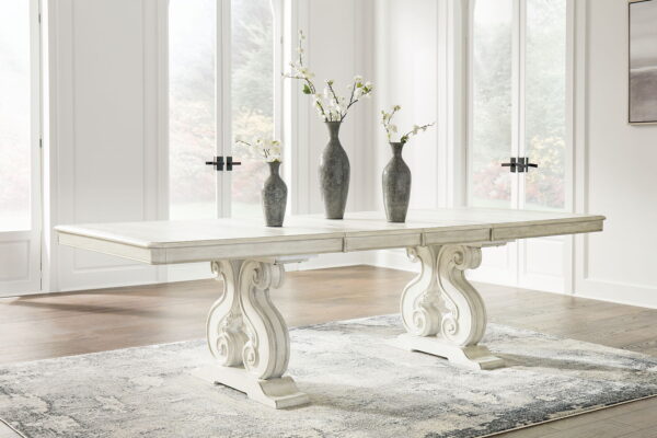 Arlendyne - Antique White - 11 Pc. - Dining Table, 8 Side Chairs, Server - Image 3