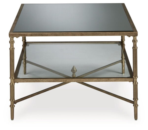 Cloverty - Aged Gold Finish - Rectangular Cocktail Table - Image 2
