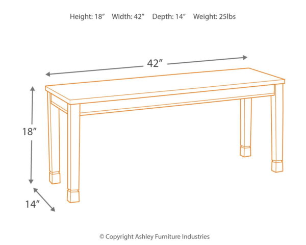 Whitesburg - Brown / Cottage White - Large Dining Room Bench - Image 2