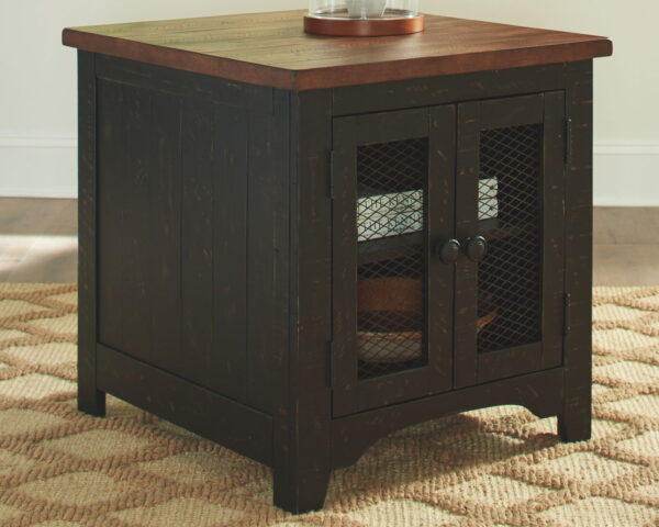 Valebeck - Black / Brown - Rectangular End Table - Image 3