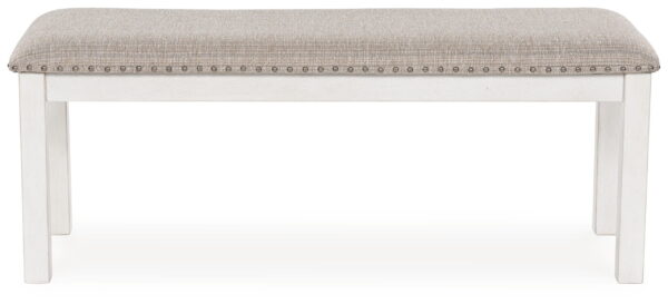 Robbinsdale - Antique White - Large Upholstered Dining Room Bench - Image 2