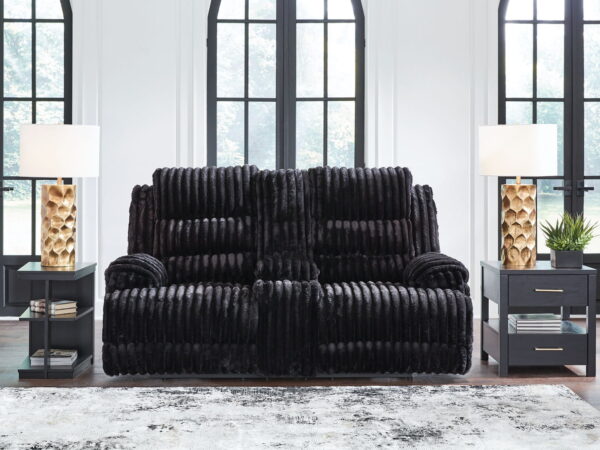 Rhine Falls - Onyx - Double Reclining Power Loveseat With Console - Image 4