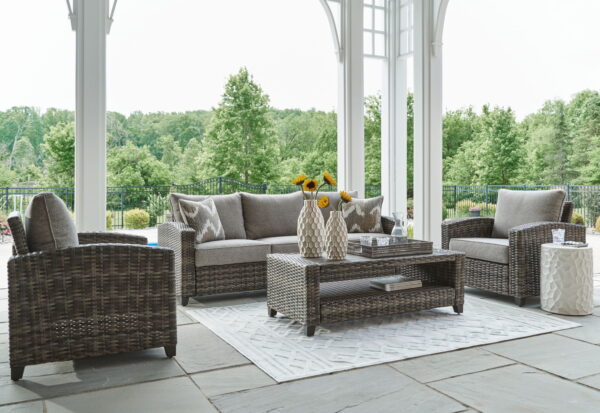 Oasis Court - Gray - Sofa, Chairs, Table Set (Set of 4) - Image 2