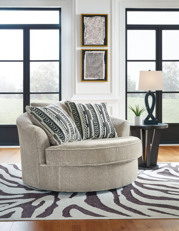 Calnita - Sisal - Oversized Swivel Accent Chair - Image 3