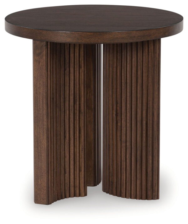 Korestone - Dark Brown - Round End Table - Image 3