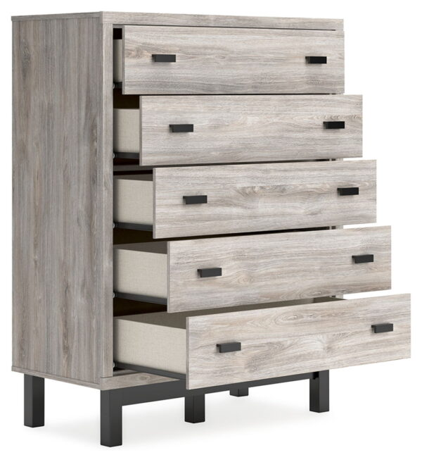Vessalli - Black / Gray - Five Drawer Wide Chest - Image 2