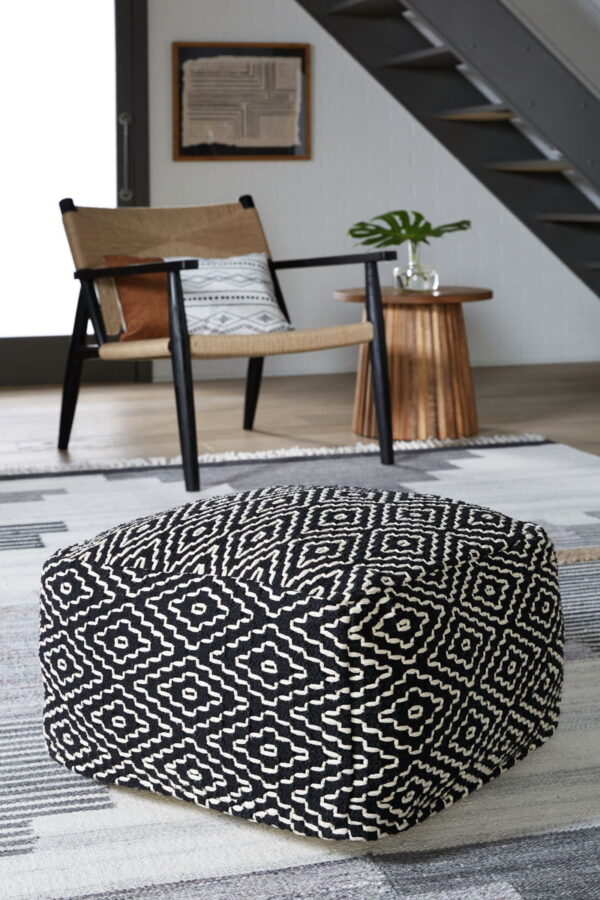 Jasett - Black / Ivory - Pouf - Image 4