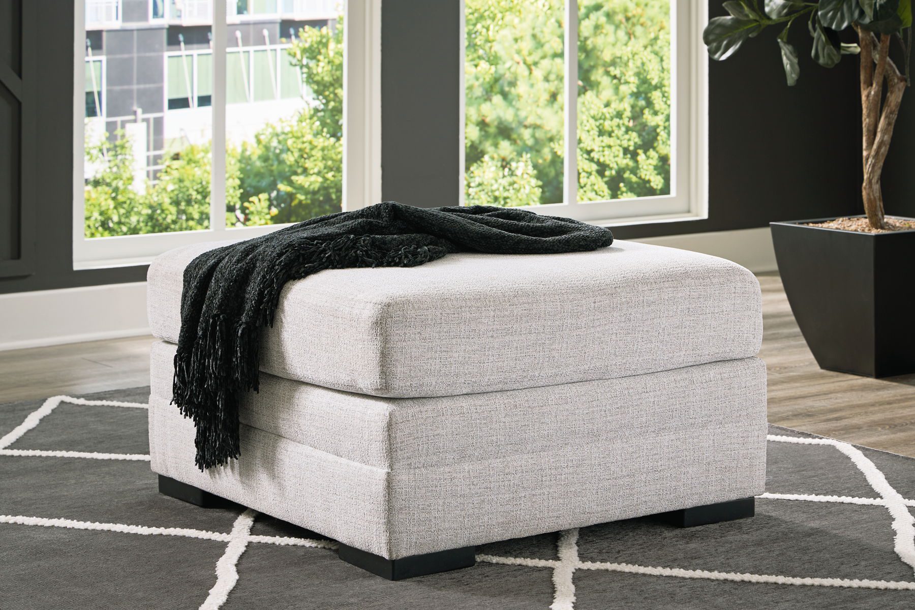 Koralynn - Stone - Oversized Accent Ottoman - Image 4