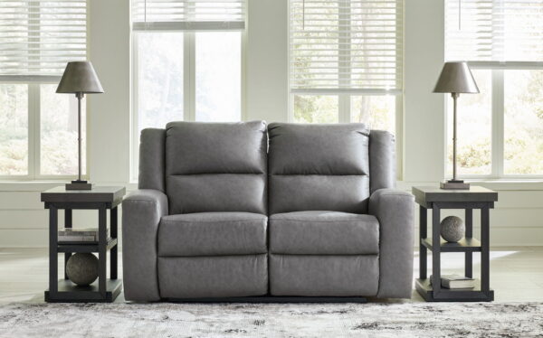 Brixworth - Slate - Reclining Loveseat - Image 2