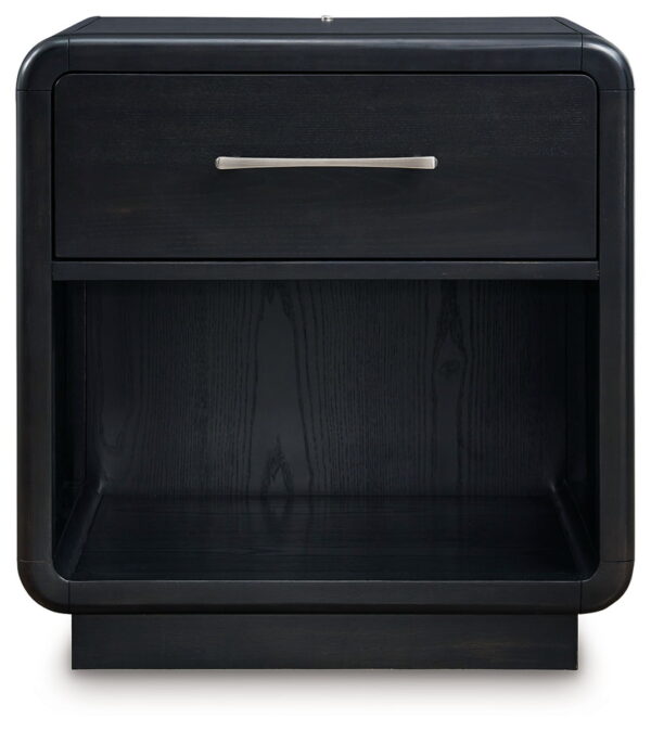 Rowanbeck - Black - One Drawer Night Stand - Image 3