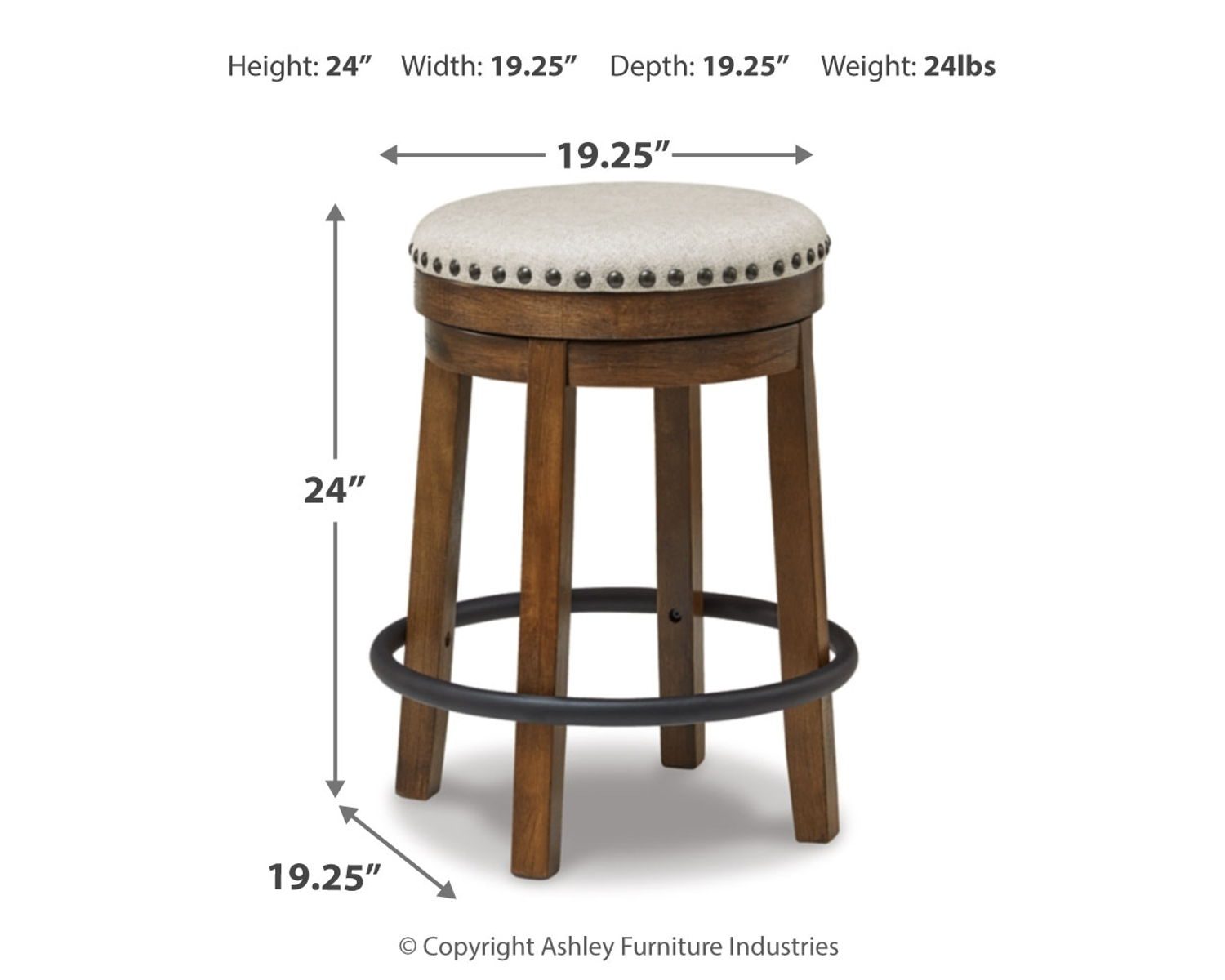 Valebeck - Upholstered Swivel Stool - Image 10
