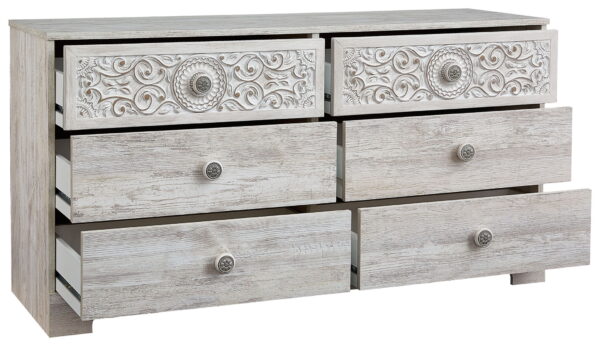 Paxberry - Whitewash - Six Drawer Dresser - Weatherworn - Image 2