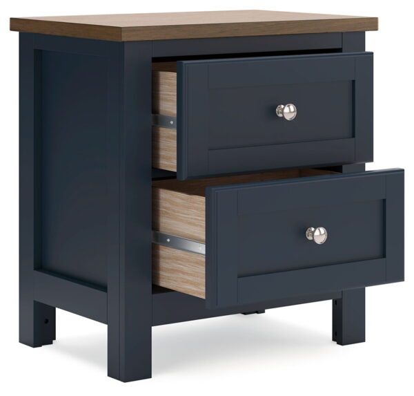 Landocken - Brown / Blue - Two Drawer Night Stand - Image 4