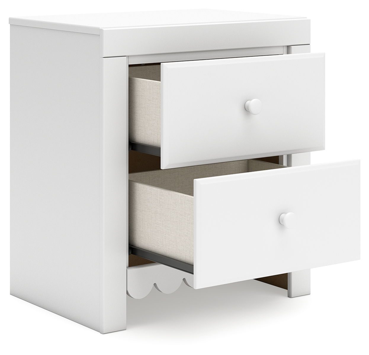 Mollviney - White - Two Drawer Night Stand - Image 3