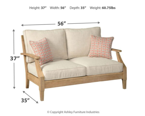 Clare View - Beige - Loveseat w/Cushion - Image 3