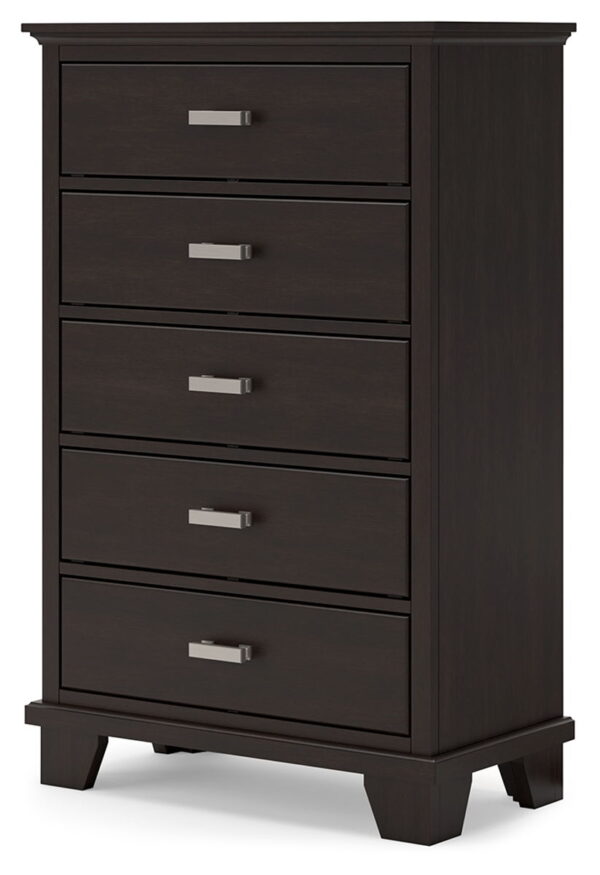 Covetown - Dark Brown - Five Drawer Chest - Image 2