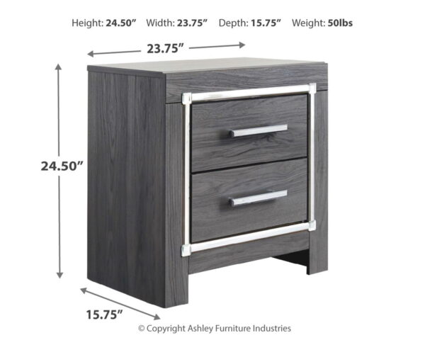 Lodanna - Gray - Two Drawer Night Stand - Image 2