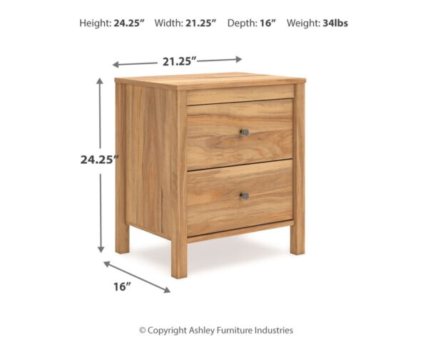 Bermacy - Light Brown - Two Drawer Night Stand - Image 2