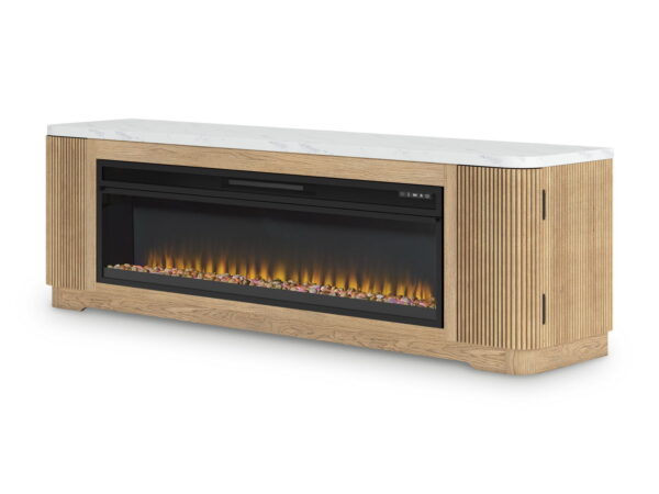 Camdill - Light Brown - 80" TV Stand With Electric Fireplace - Image 2