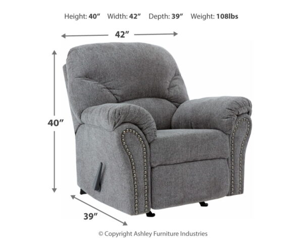 Allmaxx - Pewter - Rocker Recliner - Image 2