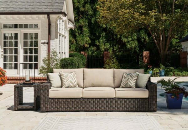 Coastline Bay - Brown - Sofa With Cushion - Image 2