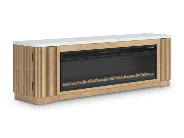 Camdill - Light Brown - 80" TV Stand With Electric Fireplace - Image 3