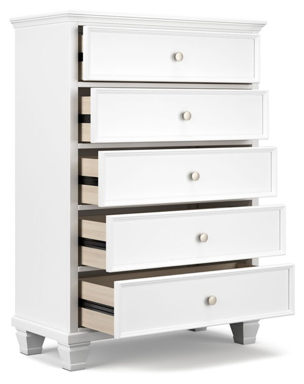 Fortman - White - Five Drawer Chest - Image 2