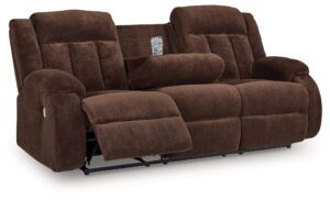 Free Wake - Chocolate - Reclining Power Sofa With Drop Down Table