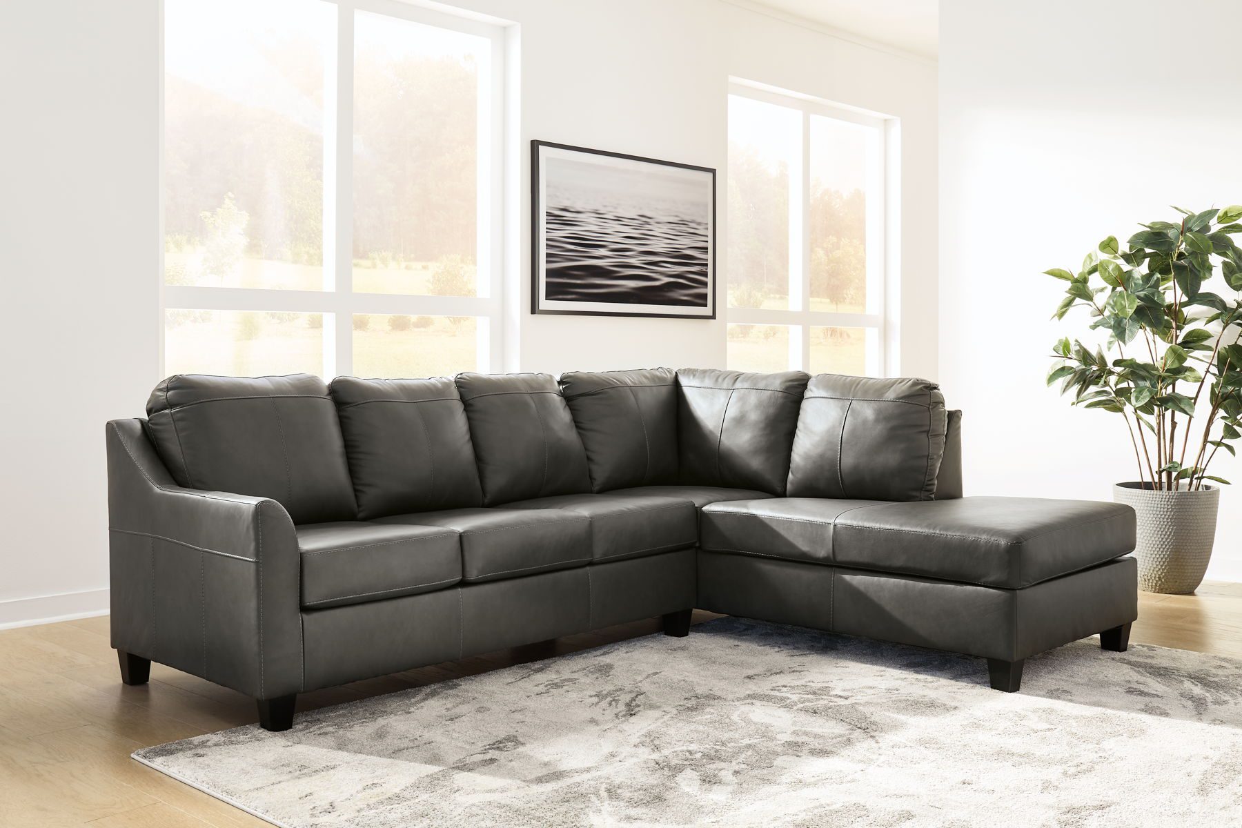 Valderno - Fog - 2-Piece Sectional With Raf Corner Chaise - Image 2