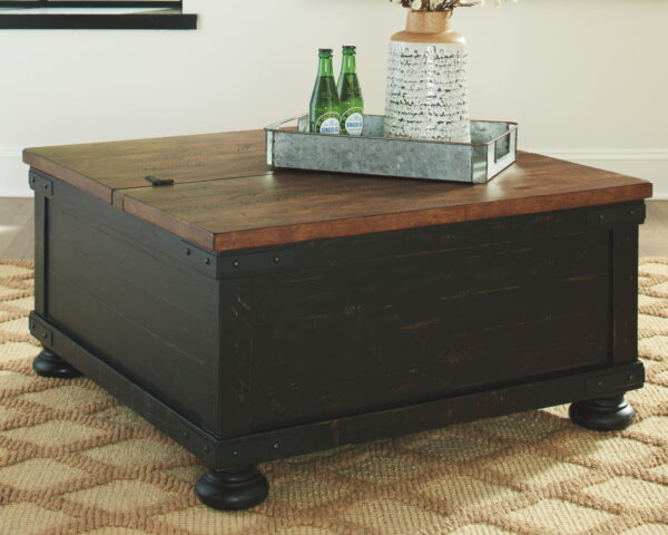Valebeck - Black / Brown - Lift Top Cocktail Table - Image 4