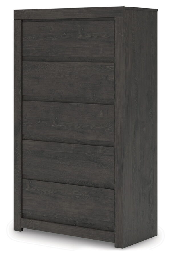 Fraluna - Charcoal - Five Drawer Chest - Image 2