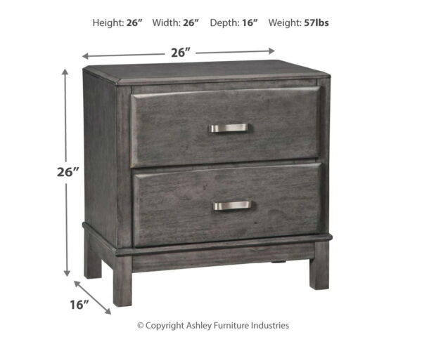 Caitbrook - Gray - Two Drawer Night Stand - Image 3