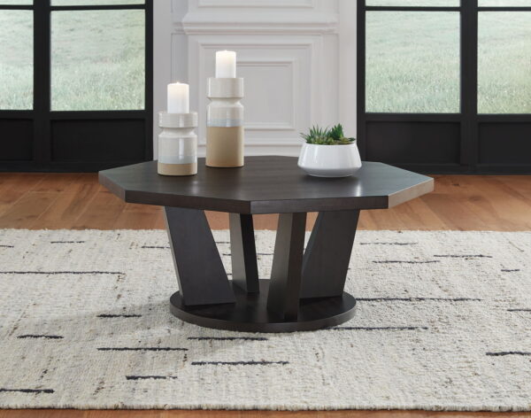 Chasinfield - Dark Brown - Octagon Coffee Table - Image 4