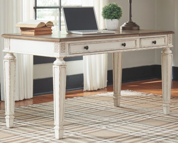 Realyn - White / Brown - Home Office Lift Top Desk - Image 2