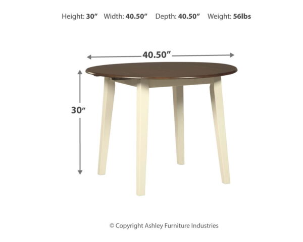 Woodanville - Cream / Brown - Round DRM Drop Leaf Table - Image 3