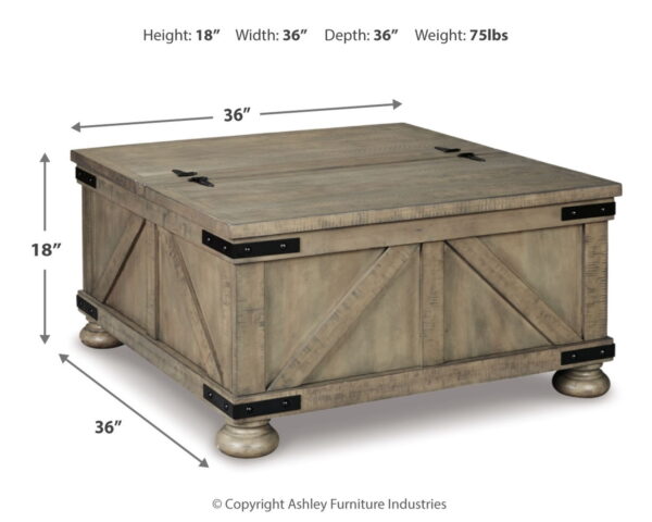 Aldwin - Gray - Cocktail Table With Storage - Square - Image 4