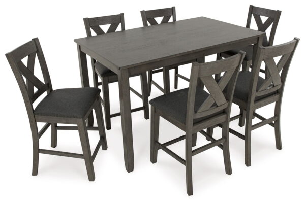 Caitbrook - Gray - Rect Drm Counter Table Set (Set of 7) - Image 3