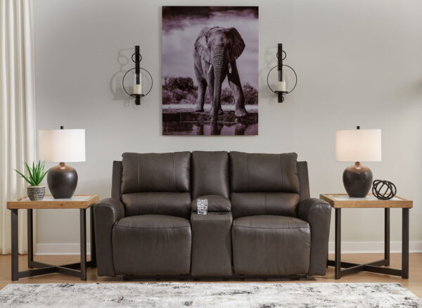 Boxmere - Storm - Dbl Power Reclining Loveseat with Console - Image 2