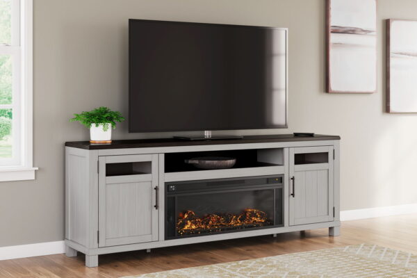 Darborn - Gray / Brown - 88" TV Stand With Electric Infrared Fireplace Insert - Image 2