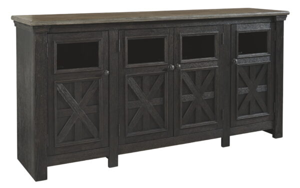 Tyler Creek - Black / Gray - Extra Large TV Stand