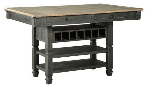 Tyler Creek - Black / Gray - Rectangular Dining Room Counter Table