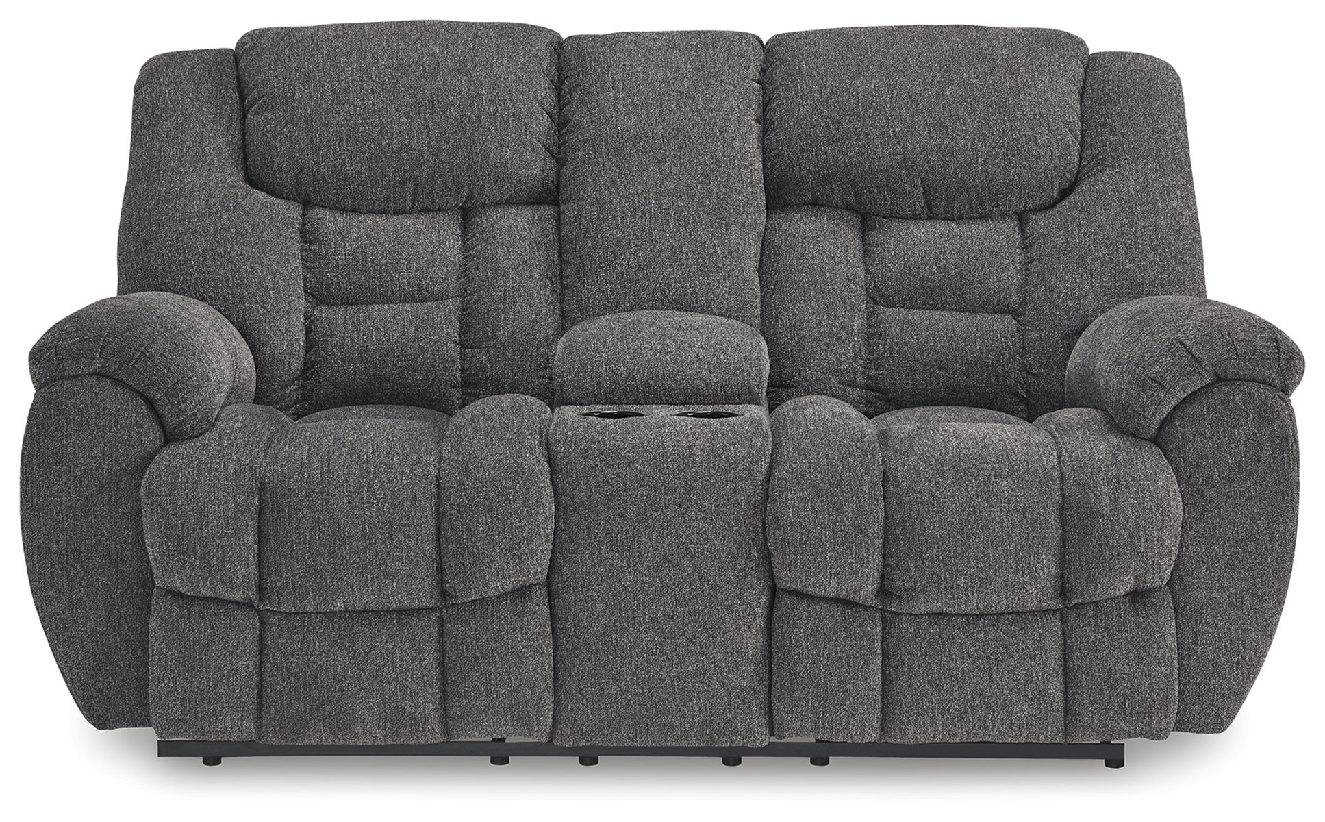 Foreside - Charcoal - Dbl Reclining Loveseat with Console - Image 2