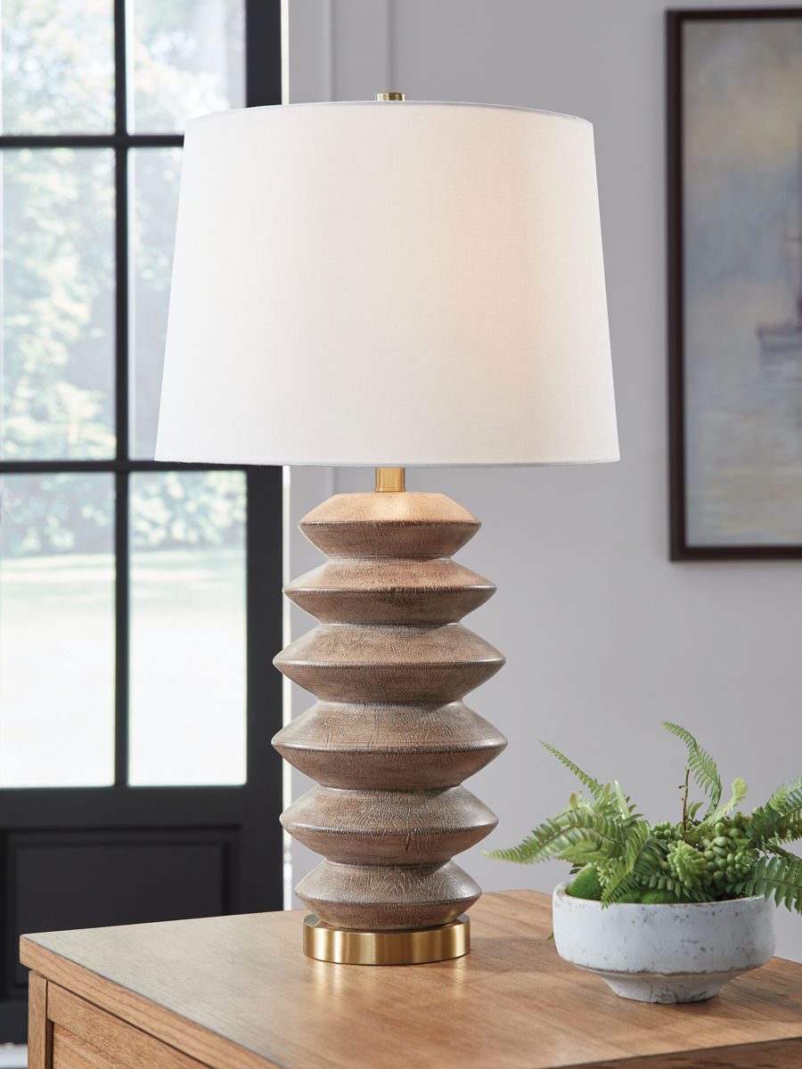 Jyllyard - Brown / Gold Finish - Poly Table Lamp - Image 2