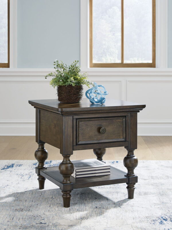 Veramond - Dark Brown - Square End Table - Image 2