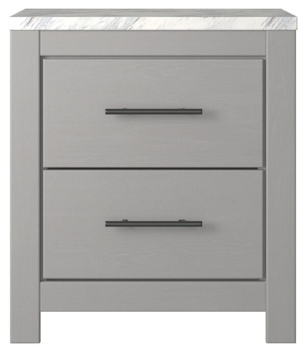Cottonburg - Light Gray / White - Two Drawer Night Stand - Image 2