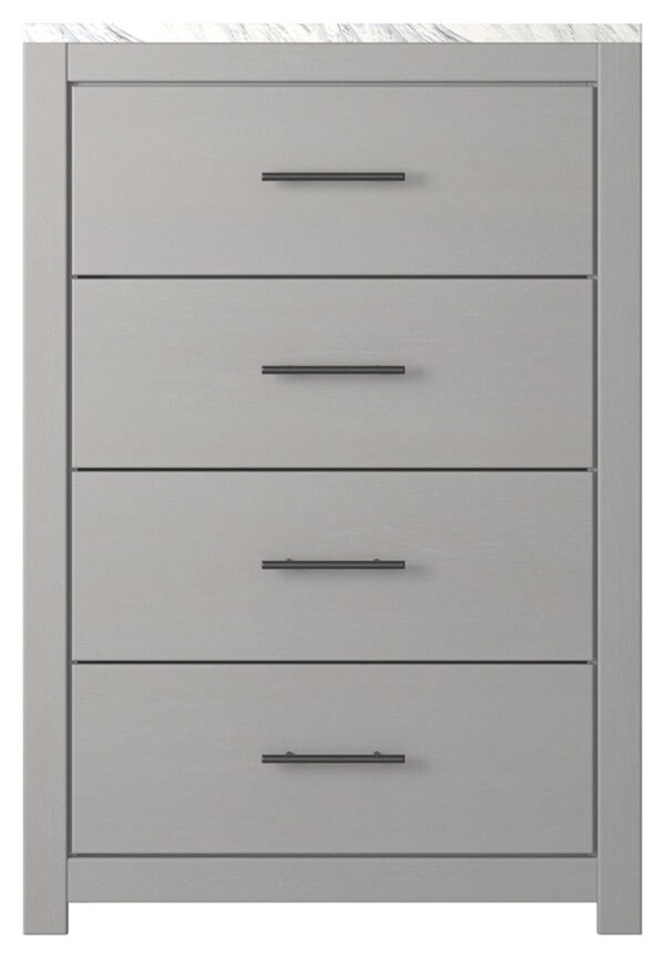 Cottonburg - Light Gray / White - Four Drawer Chest - Image 3