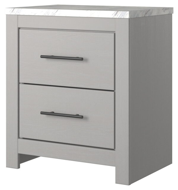 Cottonburg - Light Gray / White - Two Drawer Night Stand - Image 3